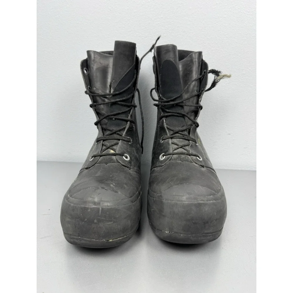 Vintage Military Jump Boots Mens 9 Black Rubber Mickey Mouse Paratrooper 80s 70s